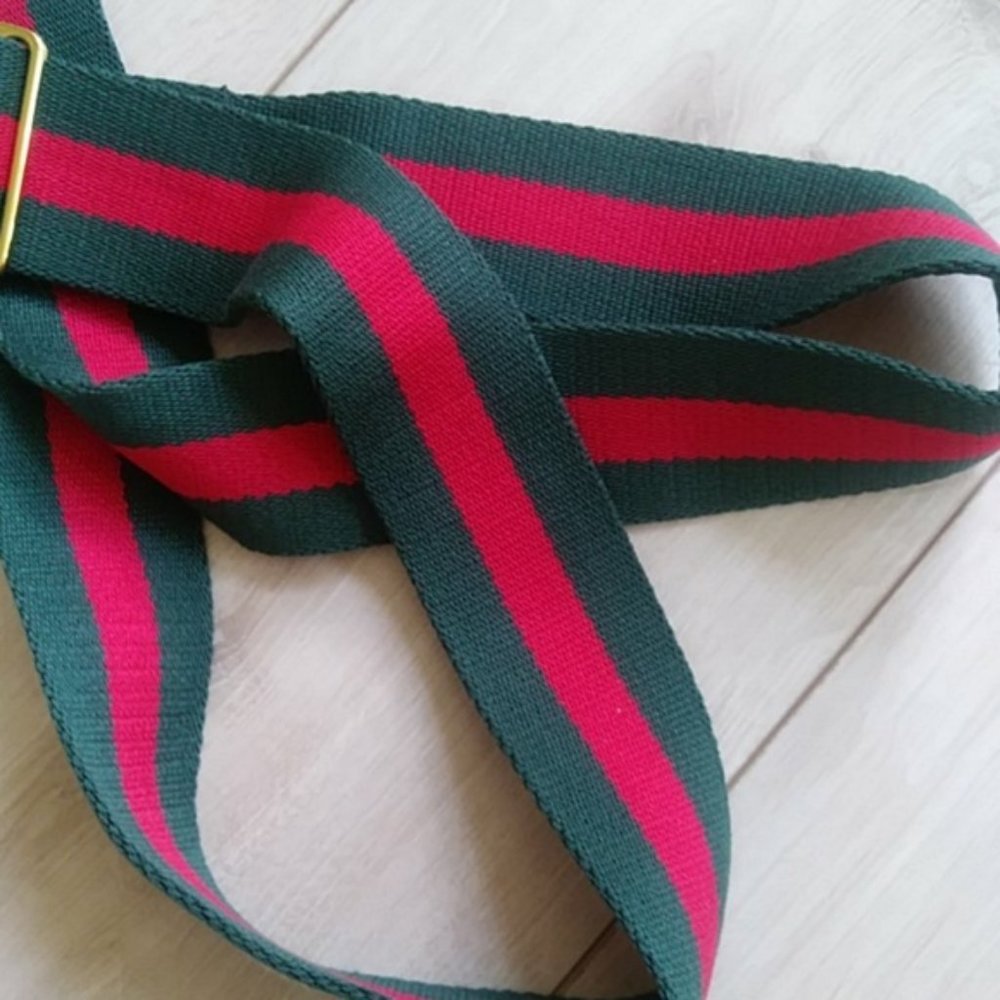EXTRA THICK RED/GREEN CROSSBODY ADJUSTABLE STRAP - Picture 5 of 6